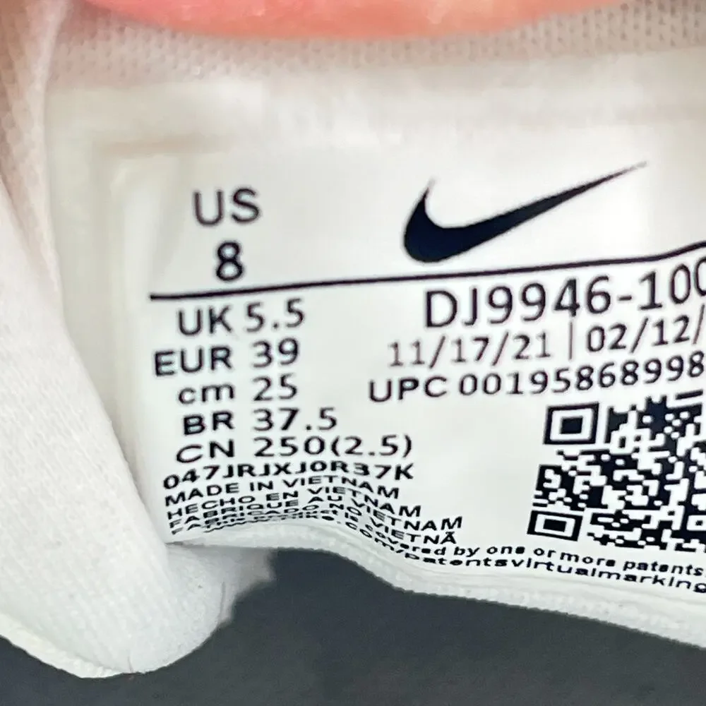 Nike Air Force 1 PLT.AF.ORM Triple White Casual Sneakers DJ9946-100 Womens Sz 8